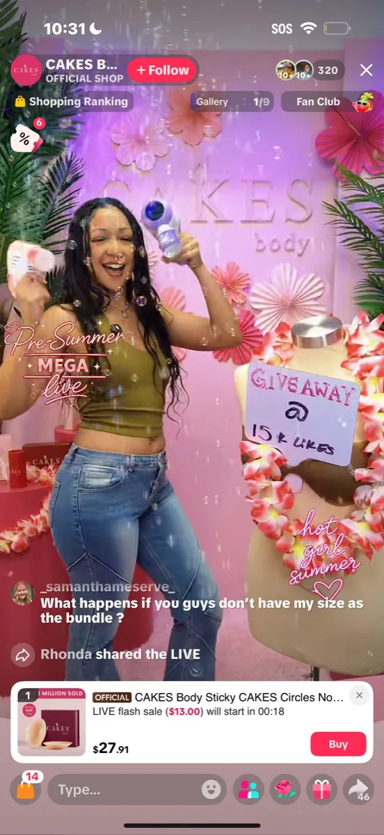 MEGA live with giveaways and flash sales in progress