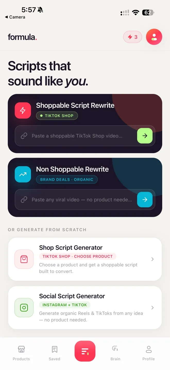 Formula home — the script generators